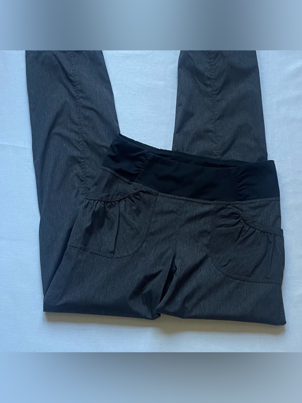 prAna M Jogger Pants Women Gray Black Elastic Waist Pockets Tapered Pull On